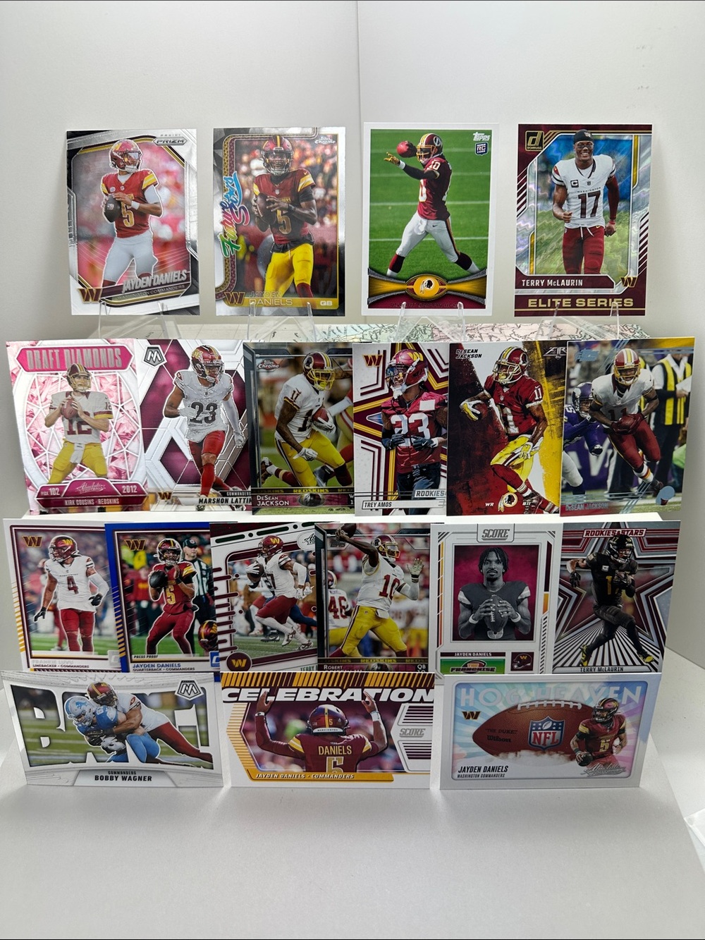Jayden Daniels/McLaurin/D. Jackson w/ RG3 Rookie Washington stars lot of 19